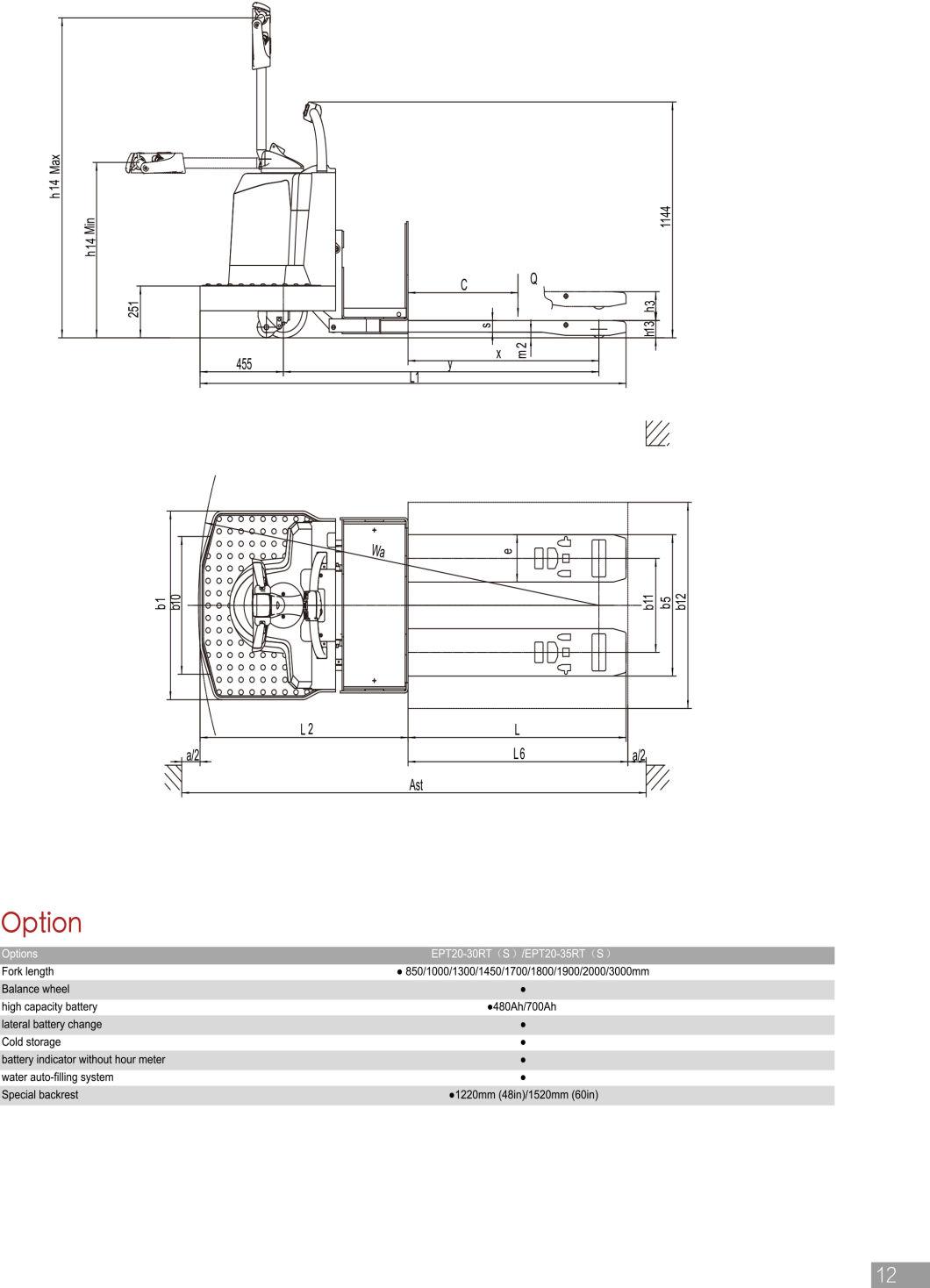 Electric Pallet Truck 3000 Kg Capacity with High Quality and Low Price