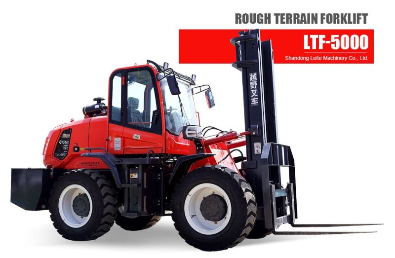 Four Wheel Drive All-Terrain 4X4 Offroad Mini 3 Ton 5 T Rough Terrain Diesel Forklift for Sale