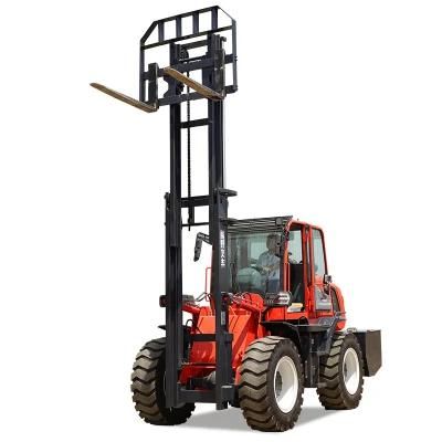 China 3 3.5 4 5ton Forklift off Road 4WD 4X4 All Rough Terrain Forklift Diesel Forklift Truck Price for Sale