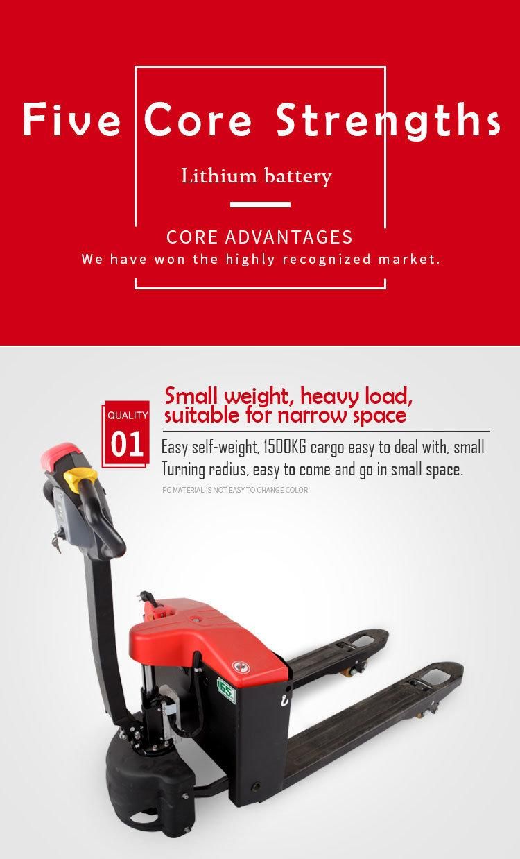 Lithium Battery Electric Pallet Truck Electric Hand Pallet Truck Manufacturer with ISO Certification