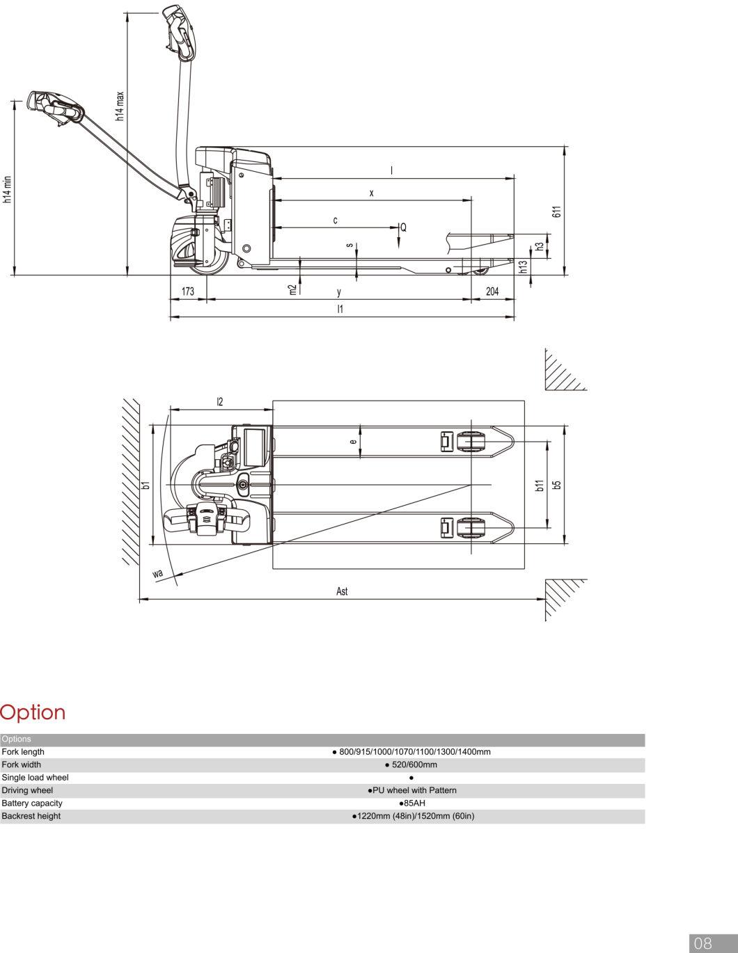 2ton Electric Pallet Truck with Weighing Scale