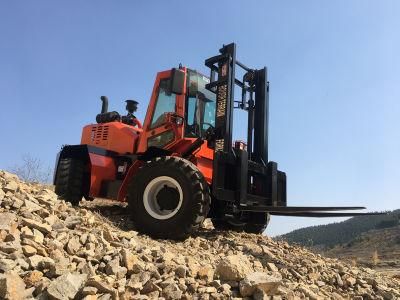 4X4X4 Rough Terrain Forklift 4X4 Drive and 4 Wheel Steering Forklift for Sale