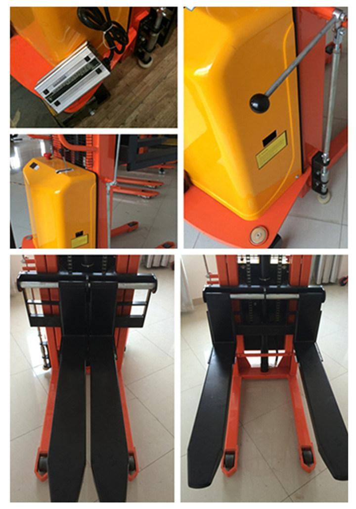 1.5ton Semi Electric Straddle Stacker with Inner Legs Width 1270mm