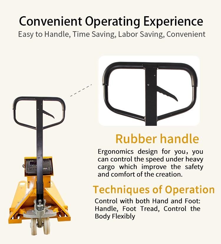 3 Ton Manual Hydraulic Pallet Truck Jack Easy Operate 2t Hand Pallet Truck Manufacturer with Scale