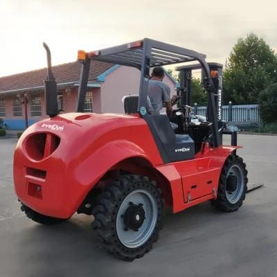 Everun Ertf35-4WD 3.5t EPA CE Warehouse New Bucket Small Rough Terrain Diesel Forklift