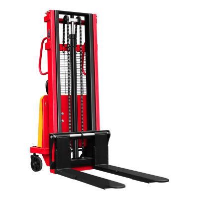 Hot Sale Semi Electric Pallet Truck Battery Powered Manual Lift Forklift