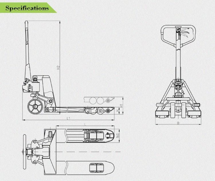 Buytool 2000kg / 2500kg / 3000kg Warehouse Use Hand Pallet Truck