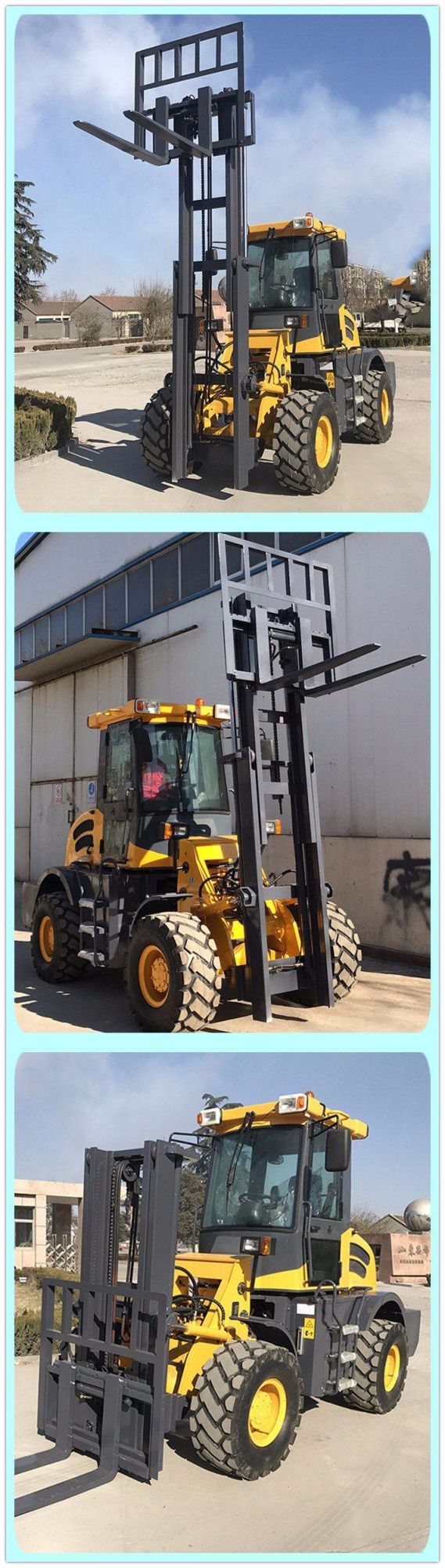 High Quality 3Tton Rated Load Rough Cross Forklift for Sale