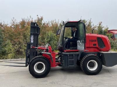 3000~5000mm New Tder Nude Packing, Fixed in Container 4WD All Terrain Forklift for Sale