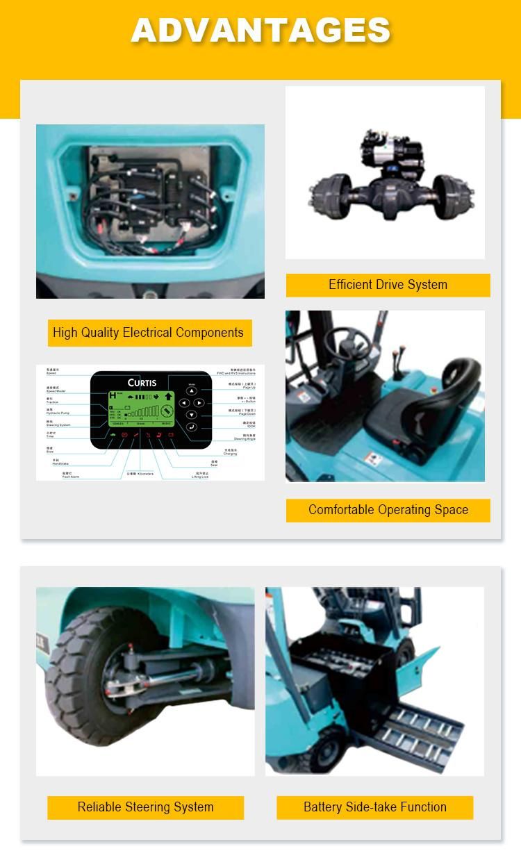 Ltmg 3 Ton Lithium Electric Forklift with Customized Battery