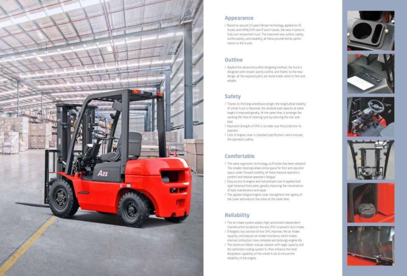 Hangcha Forklift Truck 4t 4.5t 5t Diesel Forklift with Side Shifter
