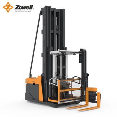 Zowell 1.6 Ton Man-up Vna 3-Way Forklift Lift Truck with Electric Fork Safe Order Picker