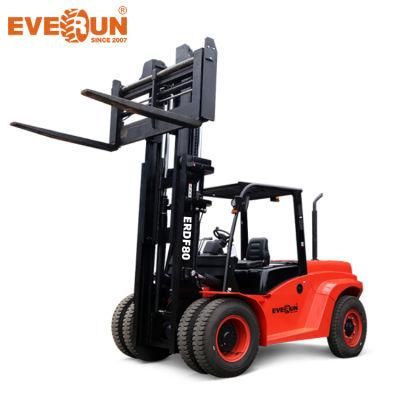New Everun Brand Erdf80 Flexibility Earthmoving Machinery 8t Diesel Forklift