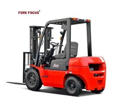 Forklift Forkfocus Lift 2.5t with Mitsubishi Engine and Container Mast for Construction Company