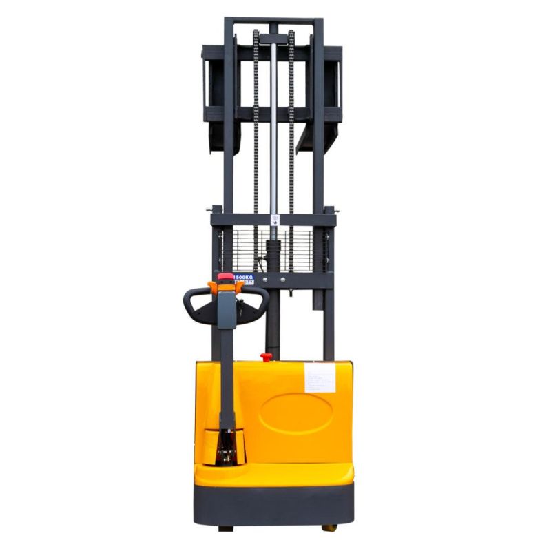 Full Electric Stacker Fork Lift 1500kg Walking Pallet Stacker