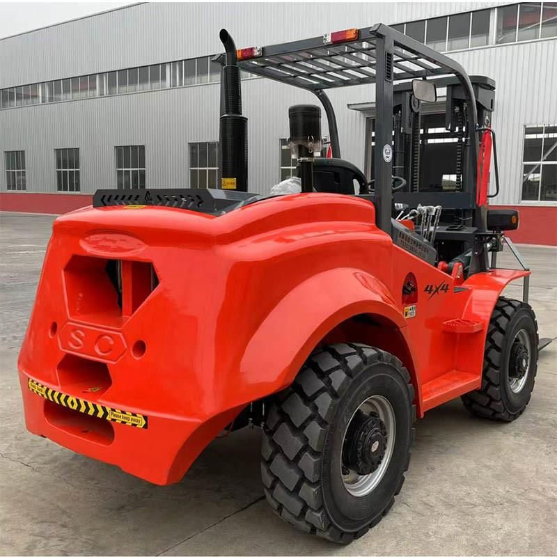 5ton Forklift 80kw Rough Terrain Forklift with Four Wheel Steering