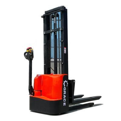 1 Ton 1.5 Tons 2 Tons Full Electric Walkie Stacker 3m 3.5m Chinese Pallet Stacker 1200kg 1500kg