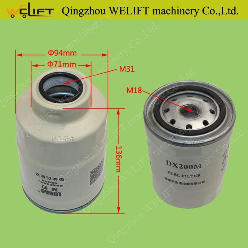 Forklift Engine Oil-Water Separator Filter Dx200m Part Number Dx200mx-Lzx