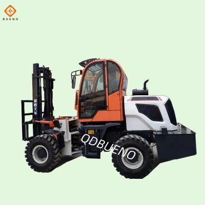 Bueno off Road Forklift 20 Ton 10 Ton 8ton 6 Ton 3ton 3.5ton 4ton 5ton 4WD Four Wheels Drive New Articulated Rough Terrain Forklift