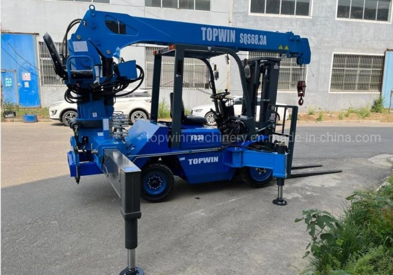 Glass Transport Forklift Truck Crane with Base