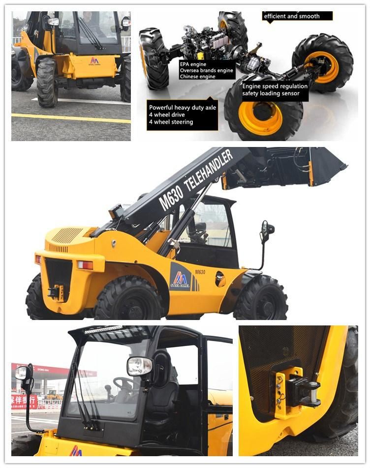 6m/7m/9m/12m Side Telescopic Boom Forklift Telehandler for Sale