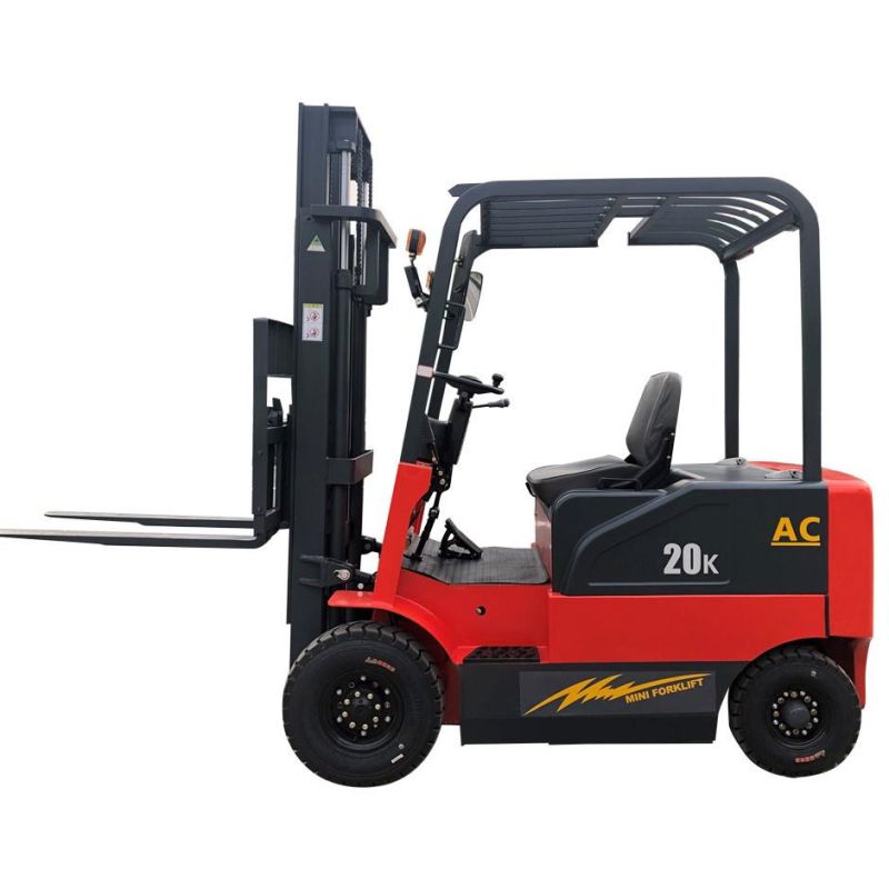2t 3m Four Wheel Counterbalanced Battery Operated Hydraulic Electric Pallet Forklift Truck Sit Driving Style with CE