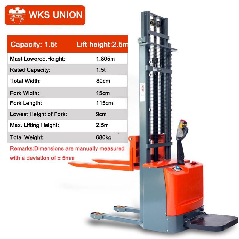 2000kg 3m Electric Stacker Reach Fork Truck Rider Stacker