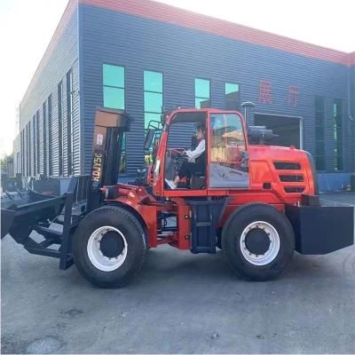 Solid Tire 3 Ton 5 Ton Rough Terrain Diesel Forklift Truck