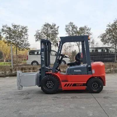 Vift Brand Gasoline Forklift Truck 2500kg Mini Load Capacity with Paper Roll Clamp