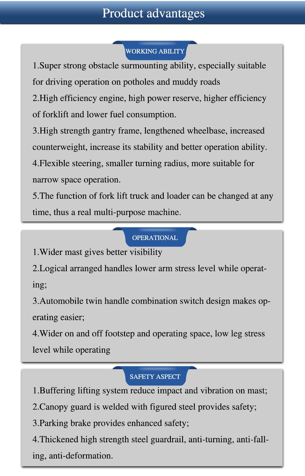 Multi-Purpose New 3 Ton Rough Terrain off-Road Diesel Forklift Trucks