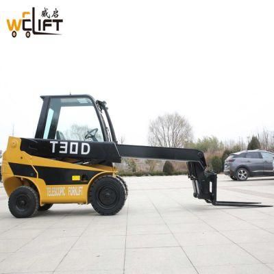 Welift T30d Diesel Teletruk for Sale 4000mm Lift 3000kg Load Telehandler Telescopic Forklift