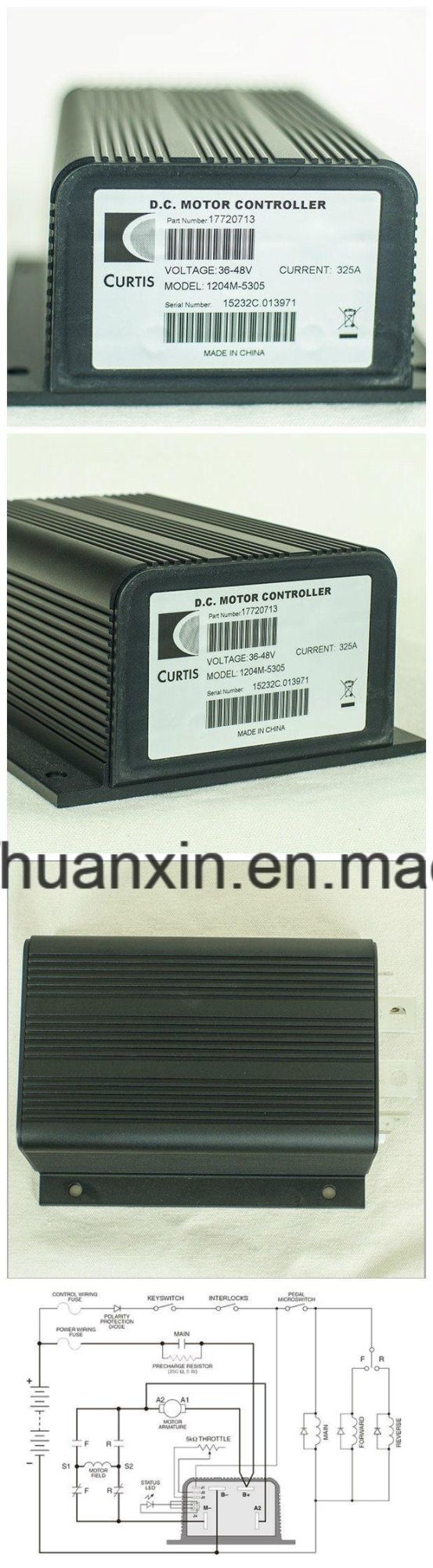 Curtis Brushed DC Motor Controller 1204m-5305 36V/48V-325A for Personnel Carriers