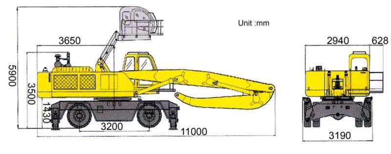 35ton Wheeled Material Handler on Wheel