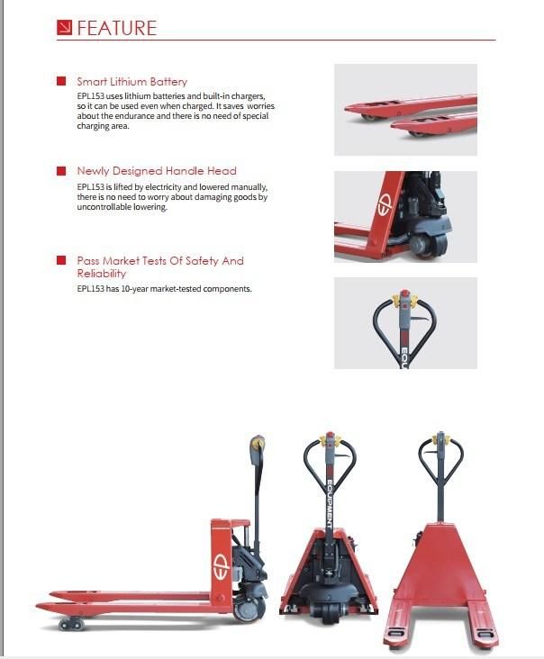 Electric Pallet Truck with Smart Lithium Battery