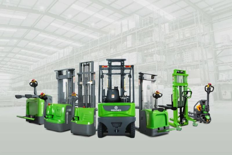 1.5 Ton Driving Stacker System Maintenance Friendly Electric Walkie Stacker Forklift with Gel Battery