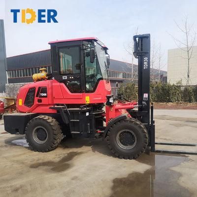 High Ground Clearance Port Tder China 2WD All Terrain Forklift