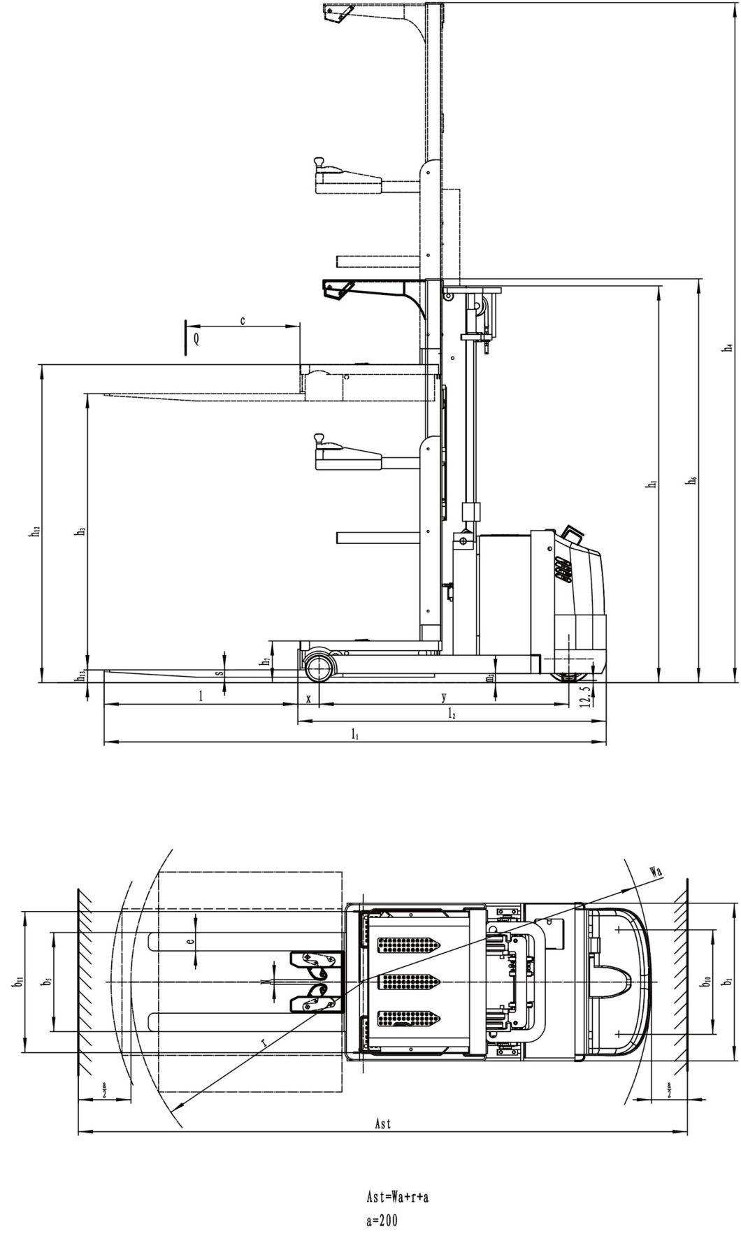 1.0 Ton Electric Order Picker with AC Power Order Picking Truck