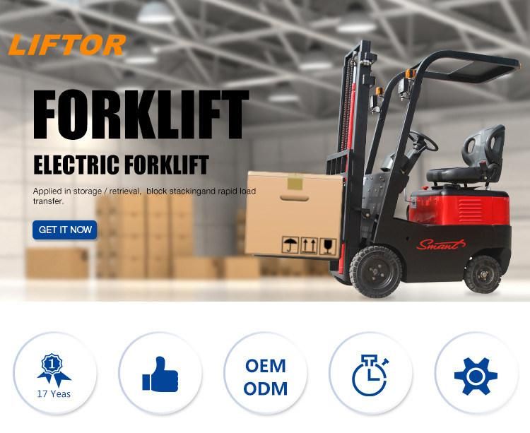 Mini Electric Forklift 1.5 Ton 1.8 Ton Narrow Aisle Forklift Three Wheel Battery Forklift