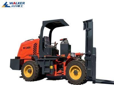 3/4/5/6 Ton Wheeled Forklift Four-Wheel Drive off-Road Forklift Lift Machinery Small Wheel Loader Forklift