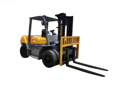 Oman 7000kg Heavy Construction Outdoor Using Full Free Lifting Diesel Forklift