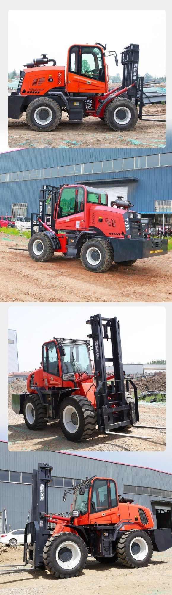 3 Ton Rough Forklift with 4 Wheels Drive off-Road Diesel Forklift