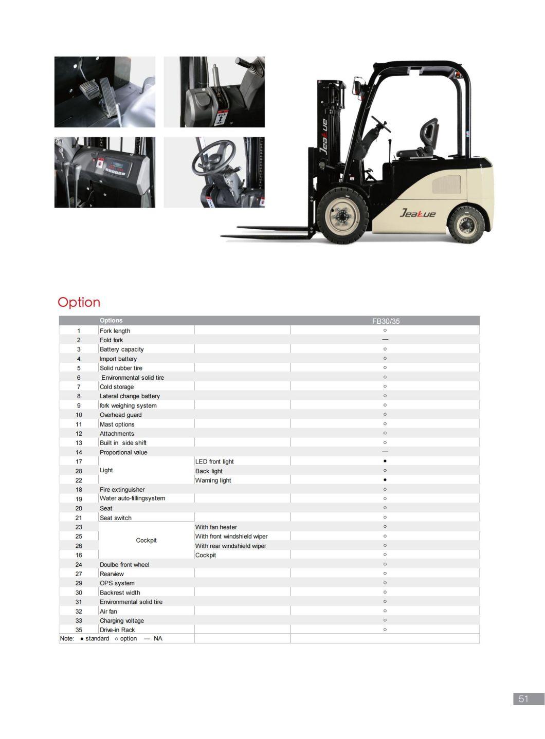 3t Four Wheels Electric Forklift Truck