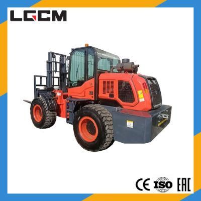 Lgcm OEM Diesel Four Wheel Drive All Terrain Forklift