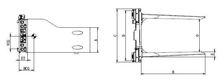 Forklift Attachment 1-7 T Bale Clamp for Clark