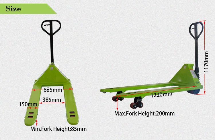 Hydraulic Hand Pallet Truck 2 Tons Pallet Lift Jack / Pallet Truck