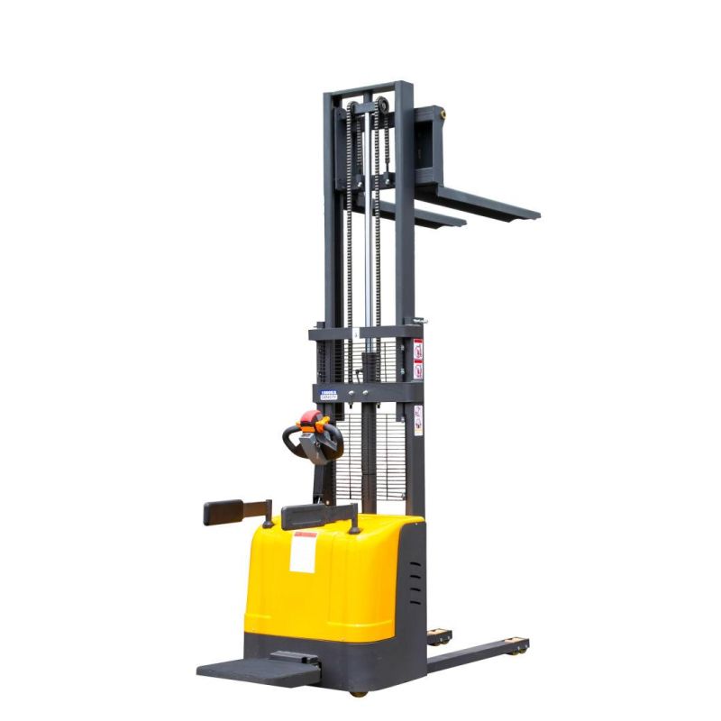 2.0ton 2000kg Rider on Pallet Electric Reach Stacker with Battery Operation for Warehouse