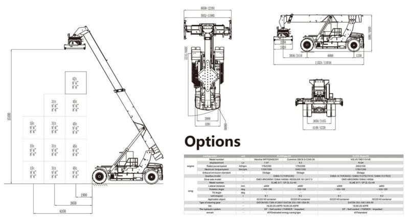 Ep 45 Ton Lifting Equipment Port Machinery Reach Stacker