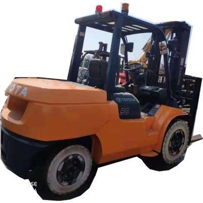 Used Wheeled Transport Vehicle Medium Fd50 Diesel Forklift Truck