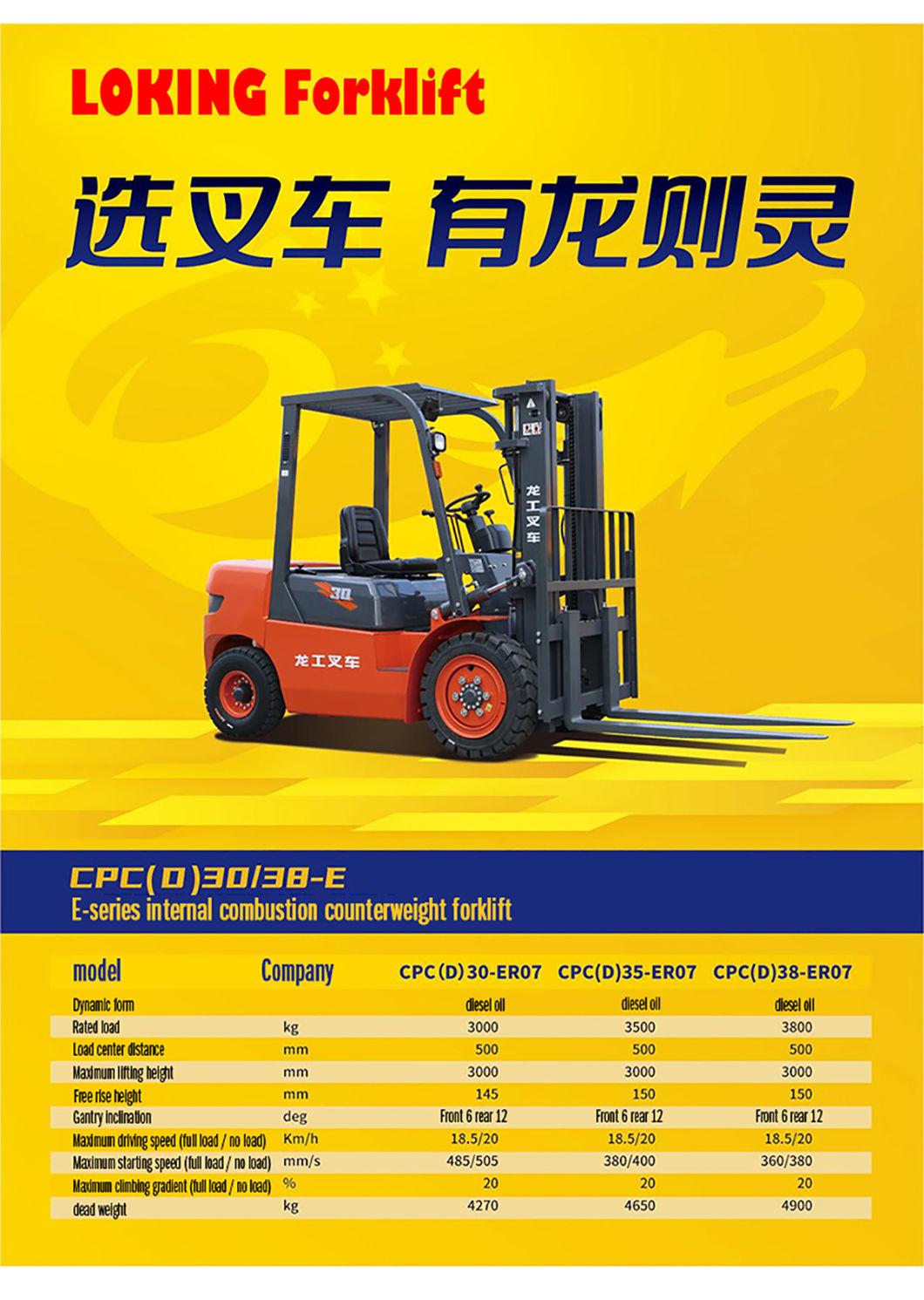 Full Free Lifting Brand New 3-3.8 Ton Diesel Forklift with Diesel Engine Forklift
