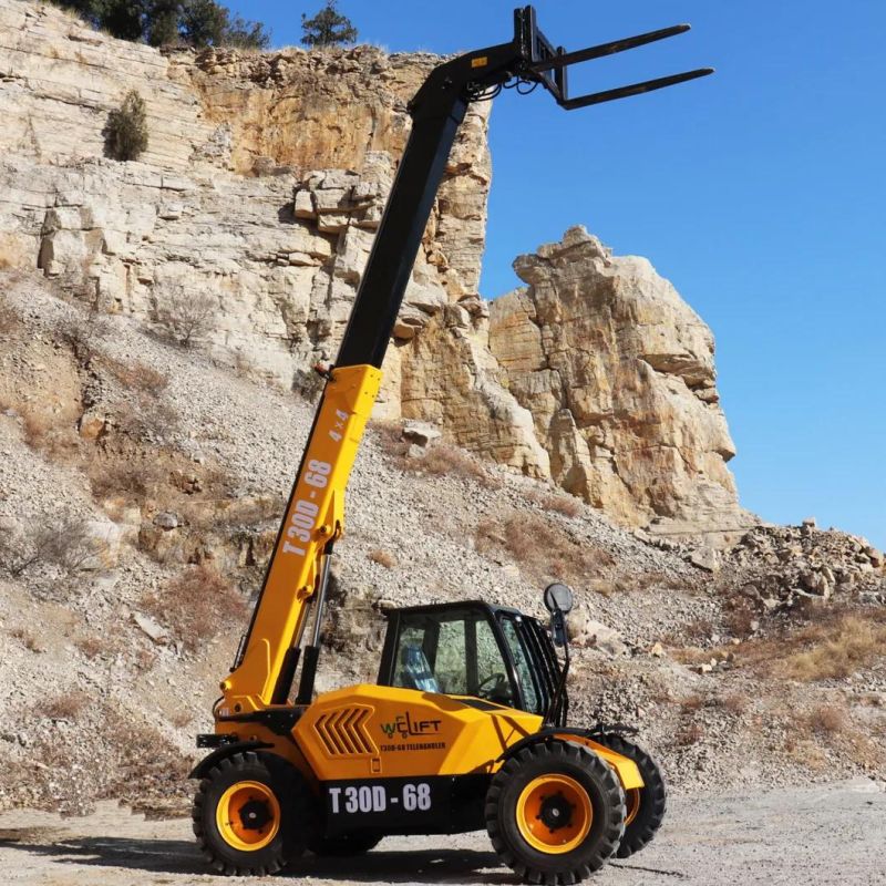 Welift Telescopic Forklift 3000kg Telehandler 6800mm Lifting Height Rough Terrain Telescopic Handler Agricultural Wheel Loader for Sale